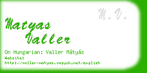 matyas valler business card